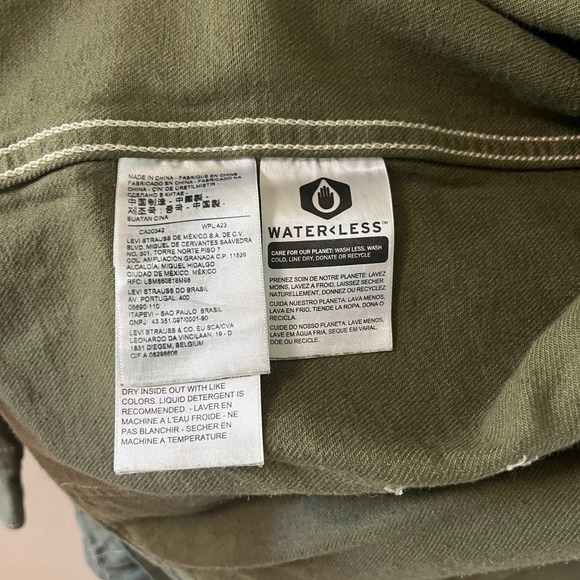 NEW Levi’s Oversized Red Cotton hemp Green denim chore coat - Picture 6 of 16